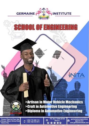 A Germaine Training Institute graduate in cap and gown